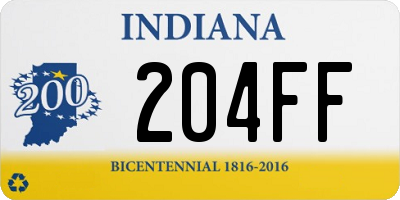 IN license plate 204FF