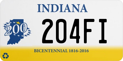 IN license plate 204FI