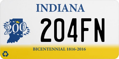 IN license plate 204FN