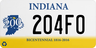 IN license plate 204FO