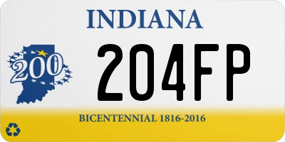 IN license plate 204FP