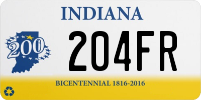 IN license plate 204FR