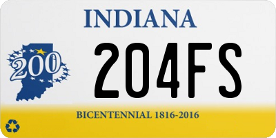 IN license plate 204FS