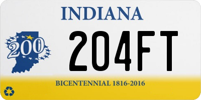 IN license plate 204FT