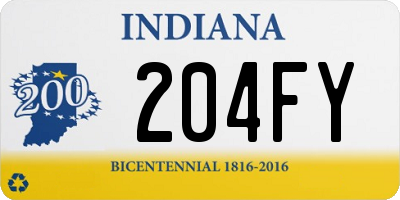 IN license plate 204FY