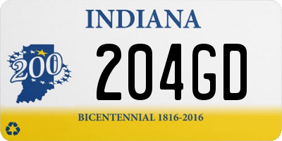 IN license plate 204GD