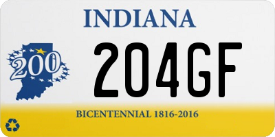 IN license plate 204GF