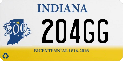 IN license plate 204GG