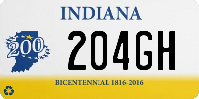 IN license plate 204GH