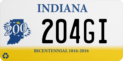 IN license plate 204GI