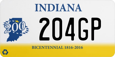 IN license plate 204GP