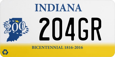 IN license plate 204GR