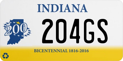 IN license plate 204GS