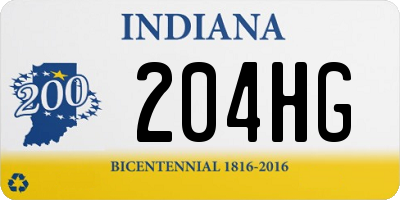 IN license plate 204HG