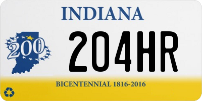 IN license plate 204HR