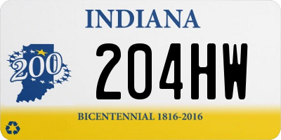 IN license plate 204HW