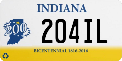 IN license plate 204IL