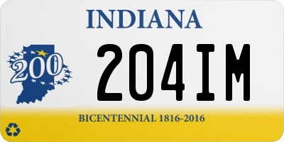 IN license plate 204IM