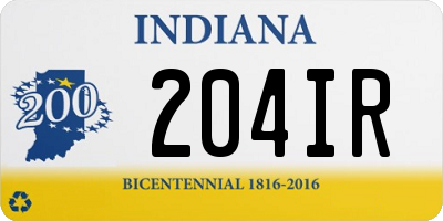 IN license plate 204IR