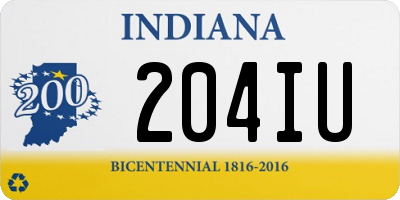 IN license plate 204IU