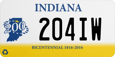 IN license plate 204IW