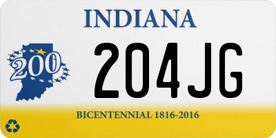 IN license plate 204JG