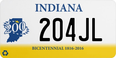 IN license plate 204JL
