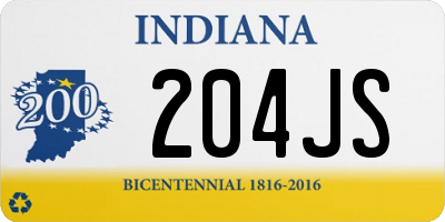 IN license plate 204JS