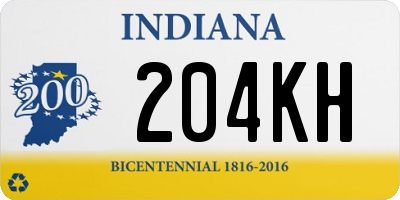 IN license plate 204KH