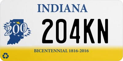 IN license plate 204KN