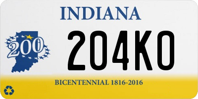 IN license plate 204KO