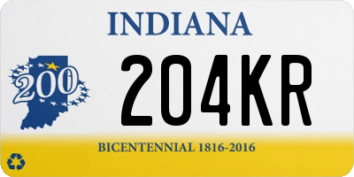 IN license plate 204KR