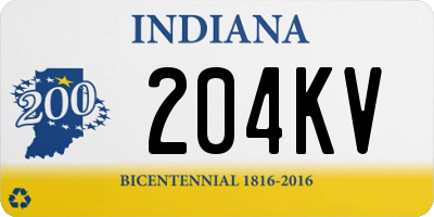 IN license plate 204KV