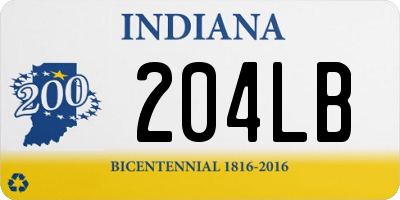 IN license plate 204LB