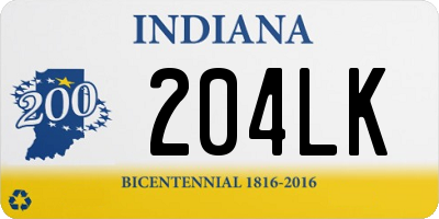 IN license plate 204LK