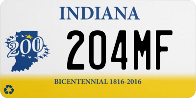 IN license plate 204MF