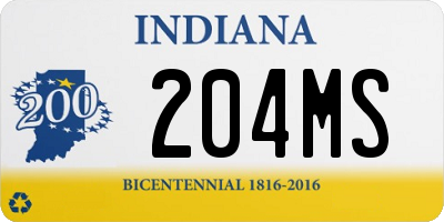 IN license plate 204MS