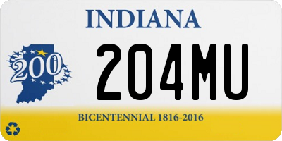 IN license plate 204MU