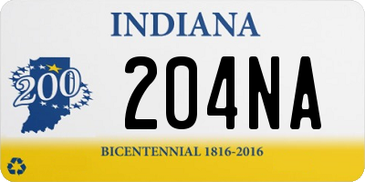 IN license plate 204NA