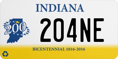 IN license plate 204NE