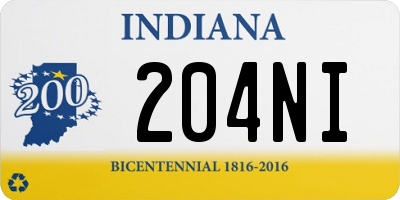 IN license plate 204NI