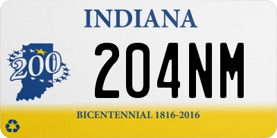 IN license plate 204NM