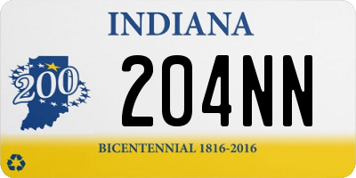 IN license plate 204NN