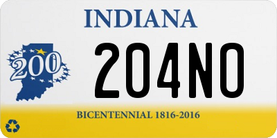 IN license plate 204NO
