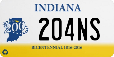 IN license plate 204NS