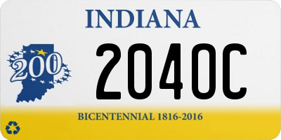 IN license plate 204OC