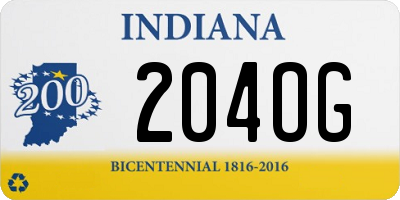 IN license plate 204OG