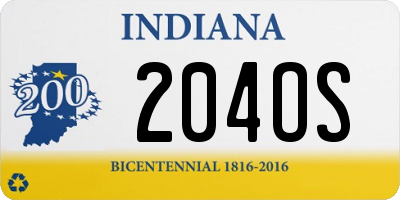 IN license plate 204OS