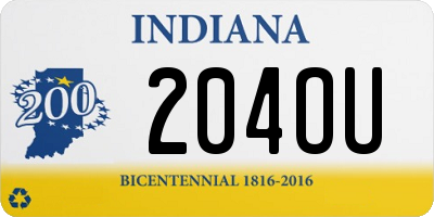 IN license plate 204OU