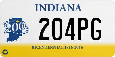 IN license plate 204PG